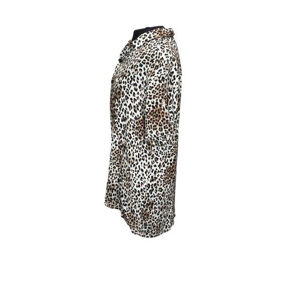 PacSun Womens Leopard Print Button-Up Shirt Blouse M Rayon - Picture 2 of 9
